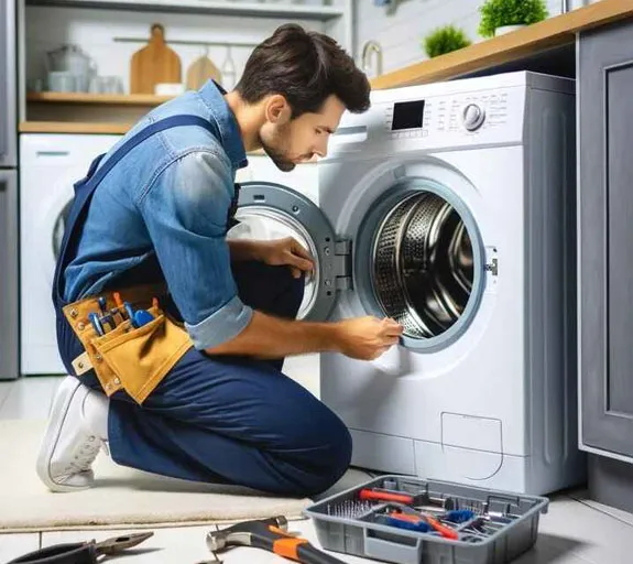witgoed reparatie Den Haag monteur controleert trommel en onderdelen