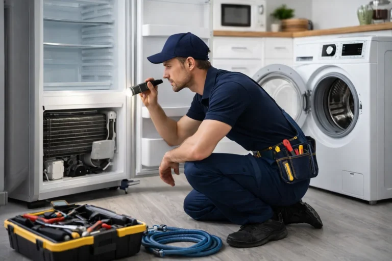 Monteur voert witgoed reparatie Den Haag uit aan huis bij defecte wasmachine en koelkast