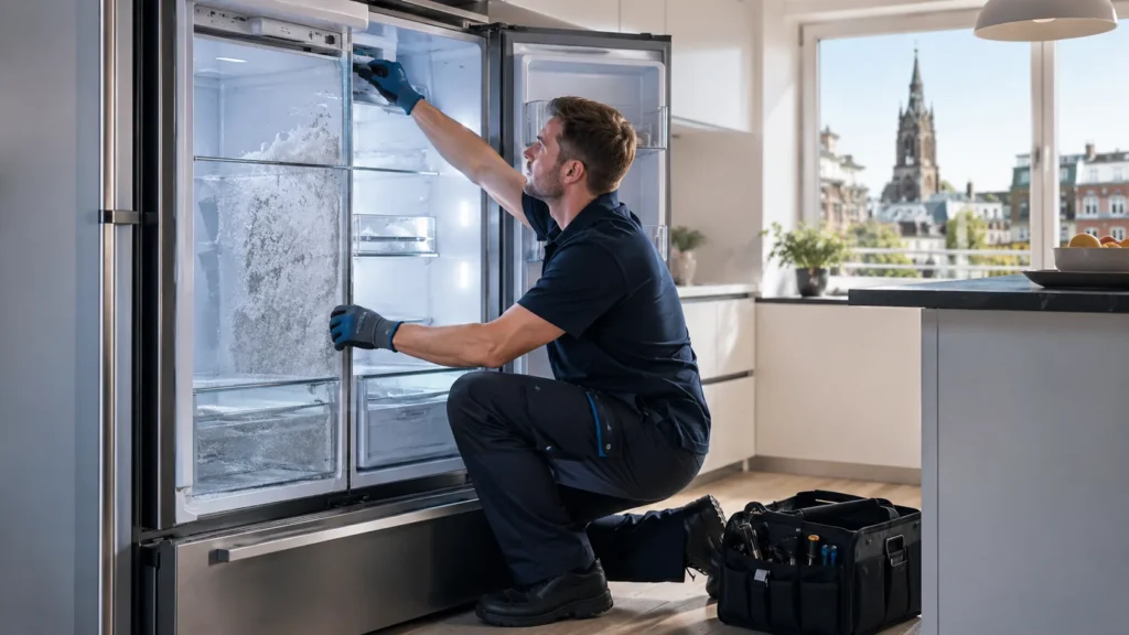 Monteur voert koelkast reparatie in Den Haag uit bij koelverlies en ijsvorming