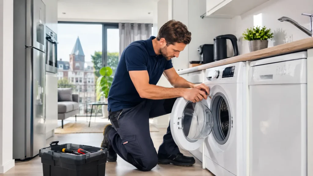 Monteur repareert witgoed aan huis in Den Haag