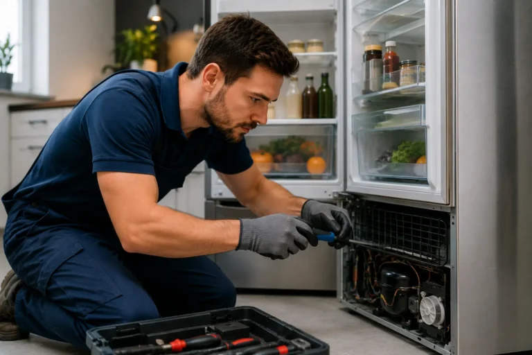 Koelkast reparatie Den Haag monteur controleert defecte koelkast