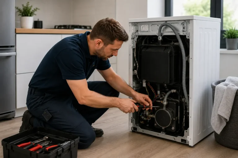 Monteur voert witgoed reparatie aan huis uit in Den Haag